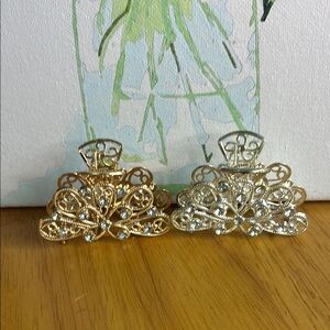 Gold and Silver Tones  Decorative Hair Clips